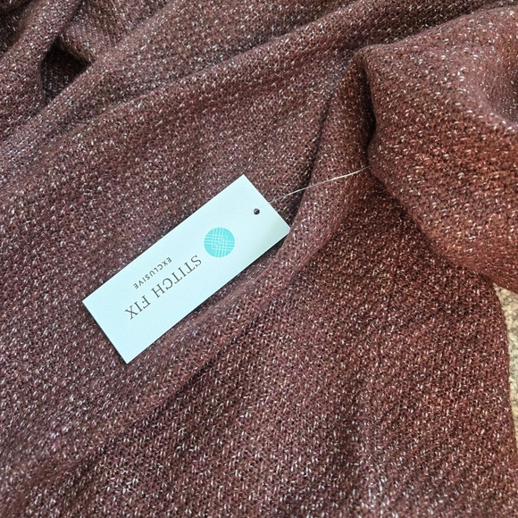 NWT Pink Clover Stitch Fix Burgundy Wine Cocoon Sweater Cardigan Medium - Picture 6 of 7